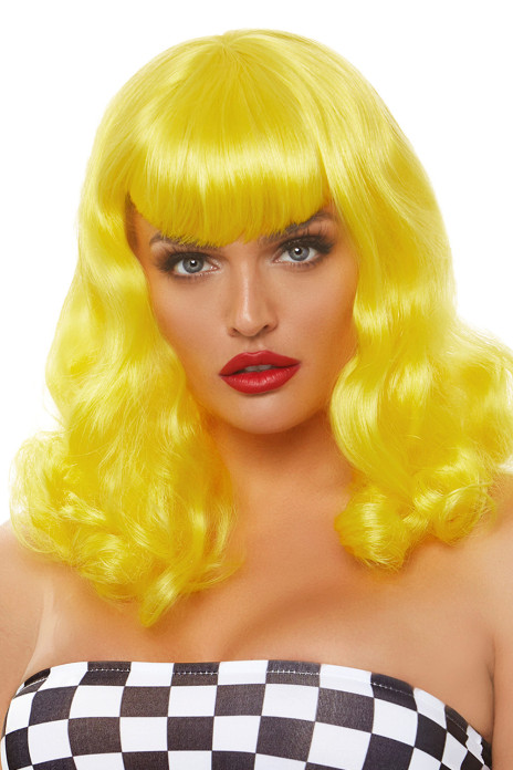 Retro Bang Curly Bob Wig