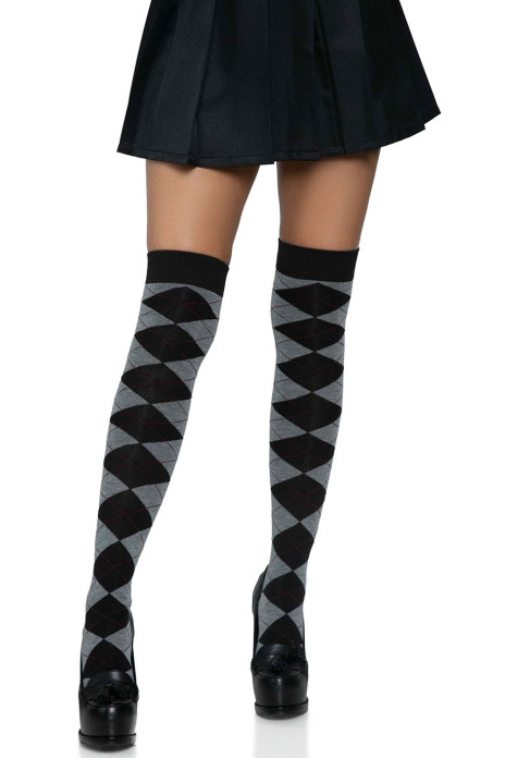 Madeline Argyle Socks Black