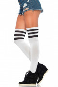 3 Stripes Athletic Ribbed Thigh Highs
