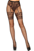 French Cut Faux Garter Net Tights