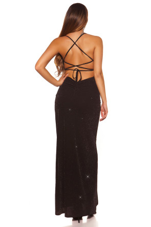 Glitter Evening Gown Black