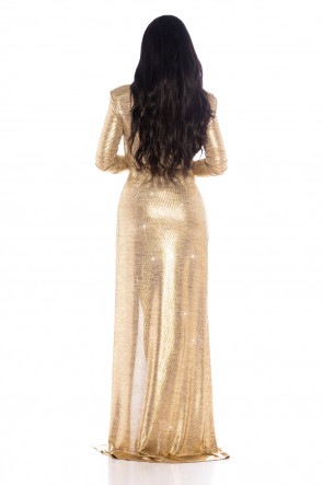 Golden High Slit Dress