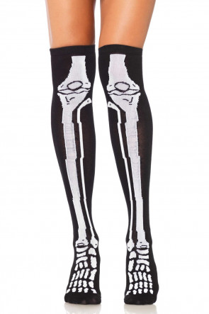 Skeleton Over The Knee Socks