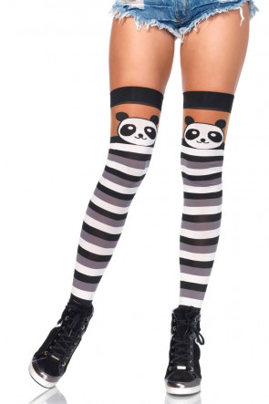 Panda Striped Thigh Highs