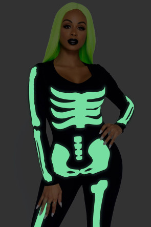 Glow In The Dark Skeleton Catsuit