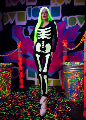 Glow In The Dark Skeleton Catsuit