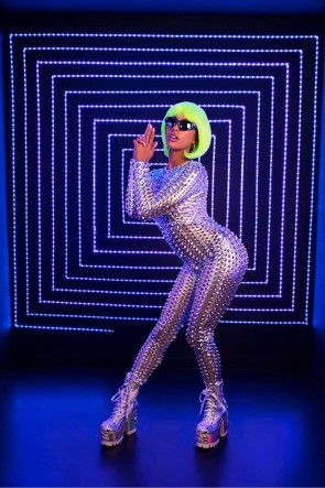 Laser Cut Catsuit Silver