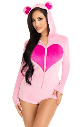 Sweetheart Bear velvet romper