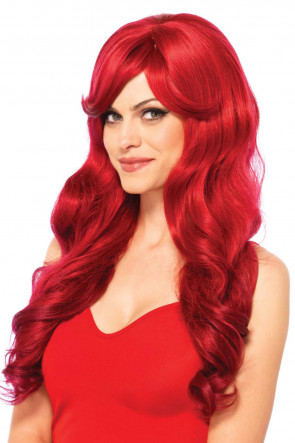 Long Wavy Wig red