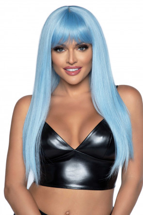 Long Straight Bang Wig blue