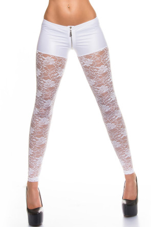 White Lace Leggings