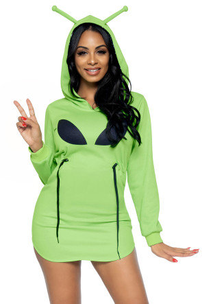 Alien Hoodie Fleece Dress