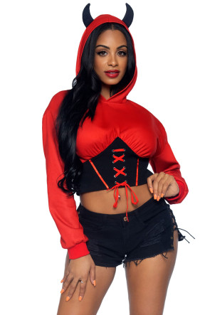 Devil cropped hoodie