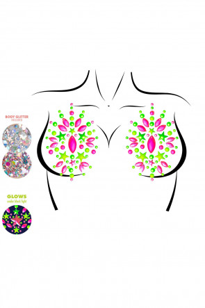 Neon Nipple Jewels Sticker