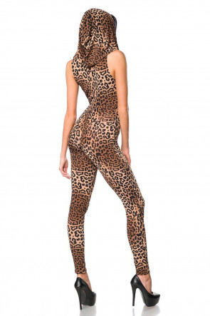 Wetlook Leopard Hooded Catsuit
