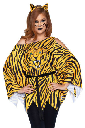 Leg Avenue Tiger Poncho and ear headband